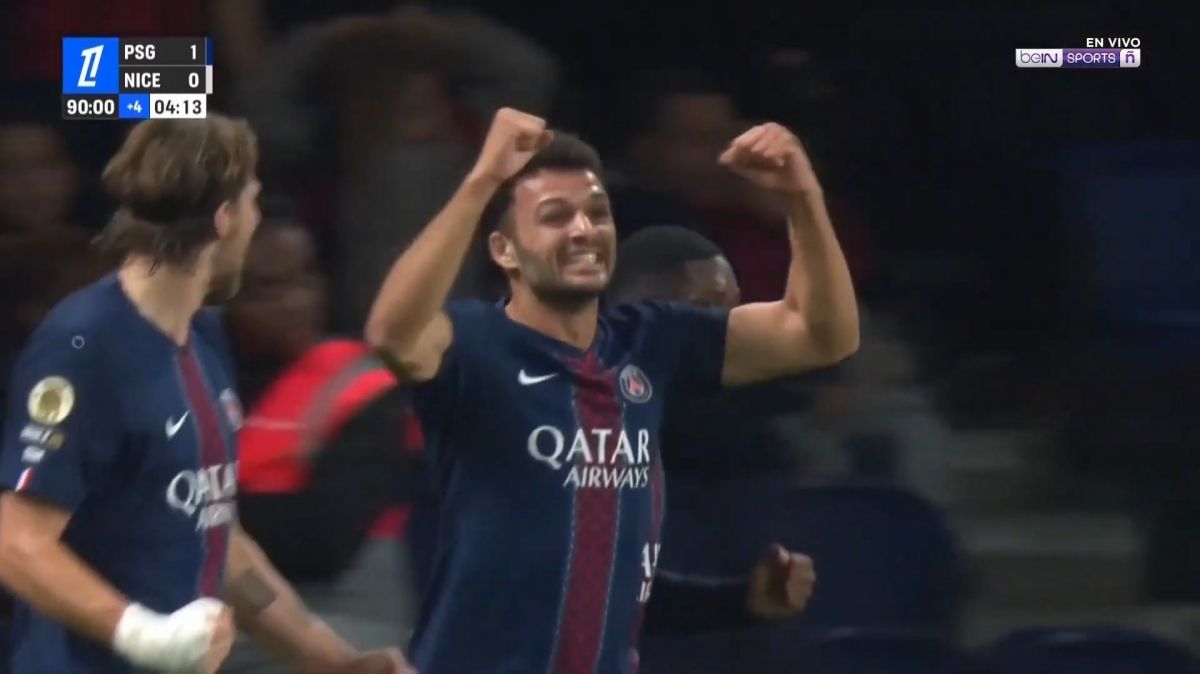 گل اول پاری سن ژرمن به نیس (راموس در دقیقه 94)