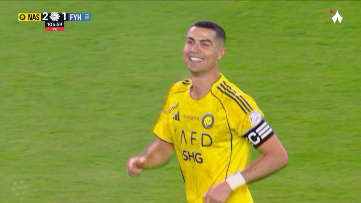گل دوم النصر به الفیحا (دبل رونالدو در دقیقه 104)