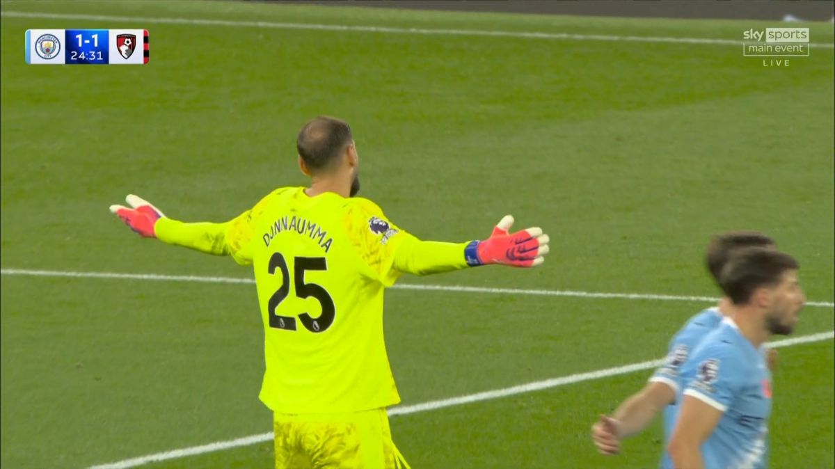 گل اول بورنموث به منچستر سیتی (آدامز روی اشتباه دوناروما)