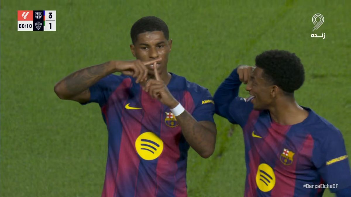 گل سوم بارسلونا به الچه (گل زیبای مارکوس رشفورد)