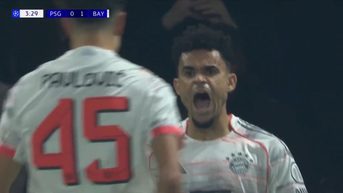 گل اول بایرن مونیخ به پاری سن ژرمن (لوئیز دیاز)