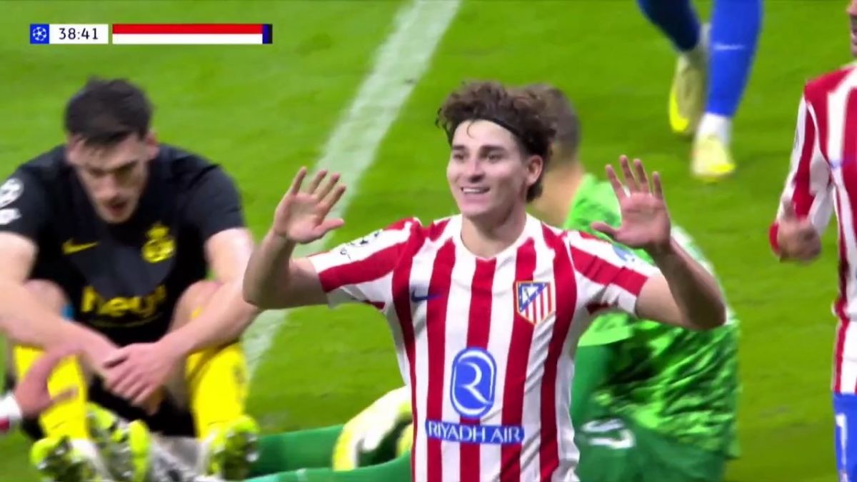 گل اول اتلتیکو مادرید به سن ژیلواز (خولیان آلوارز)