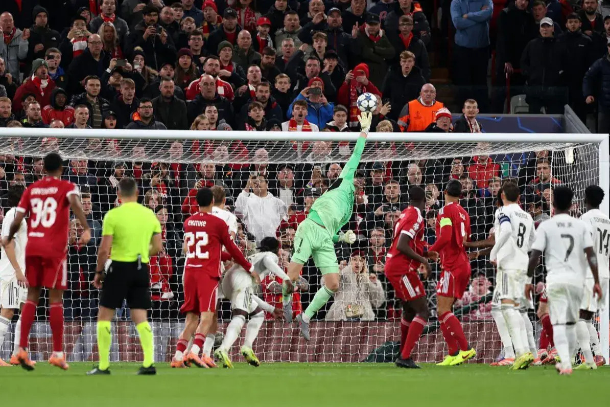 کورتوا مانع سنگین شدن شکست رئال مادرید در آنفیلد