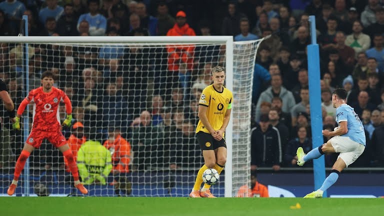 گل اول منچستر سیتی به دورتموند (فودن)