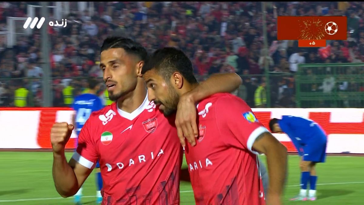 گل سوم پرسپولیس به استقلال خوزستان (محمدامین کاظمیان)