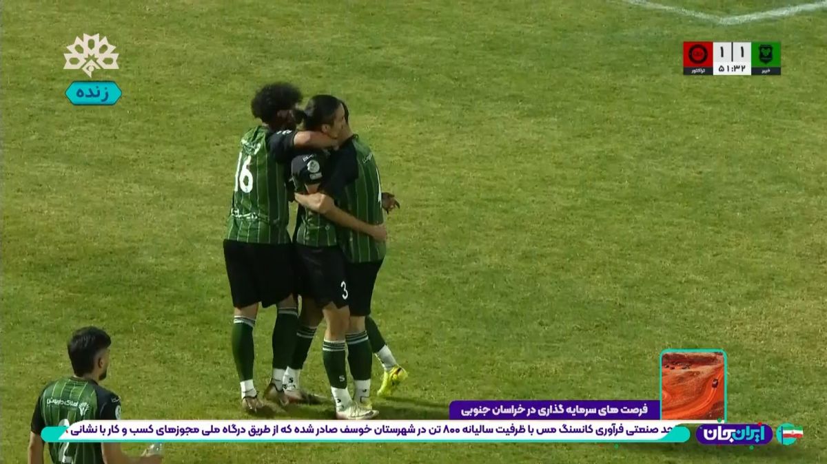 گل اول خیبر به تراکتور (احسان حسینی)