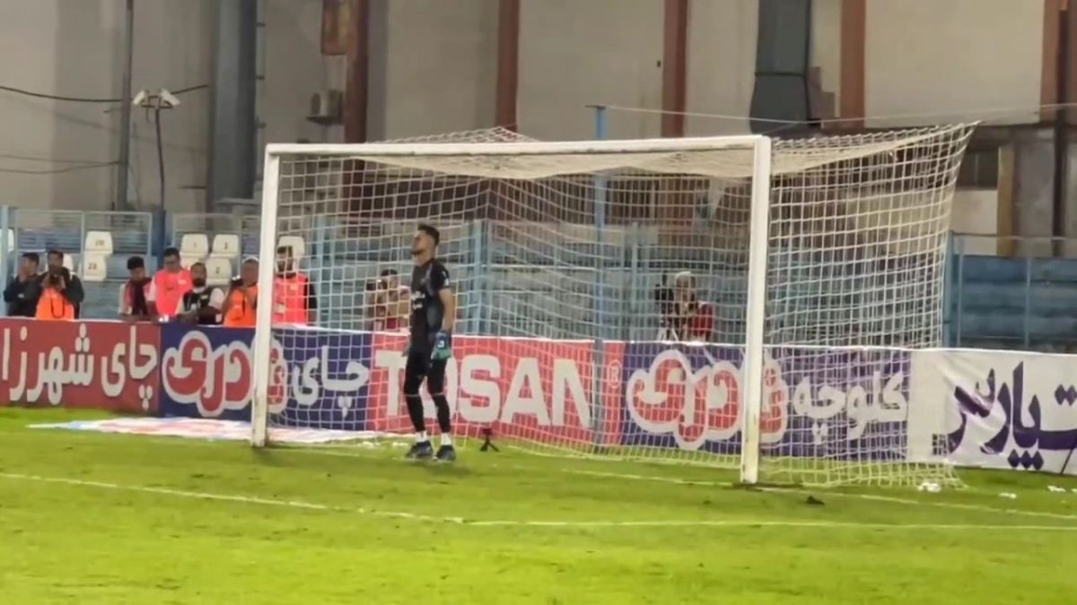 مهار پنالتی دقیقه 114 ملوان توسط جعفرپور از زاویه دوربین باشگاه شمس آذر