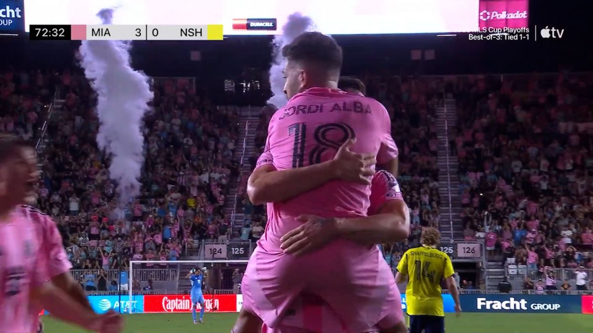 گل سوم اینتر میامی به نشویل (تادئو آلنده - پاس گل جوردی آلبا)