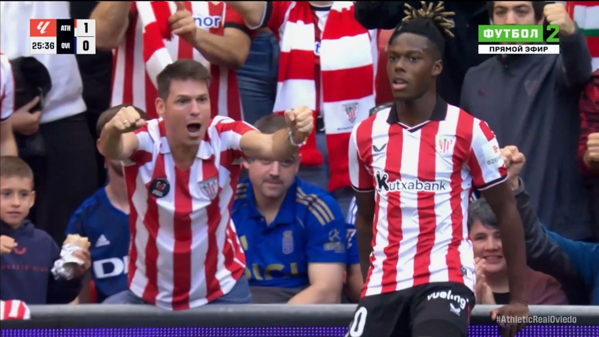 گل اول بیلبائو به رئال اویدو (سوپرگل تماشایی نیکو ویلیامز)