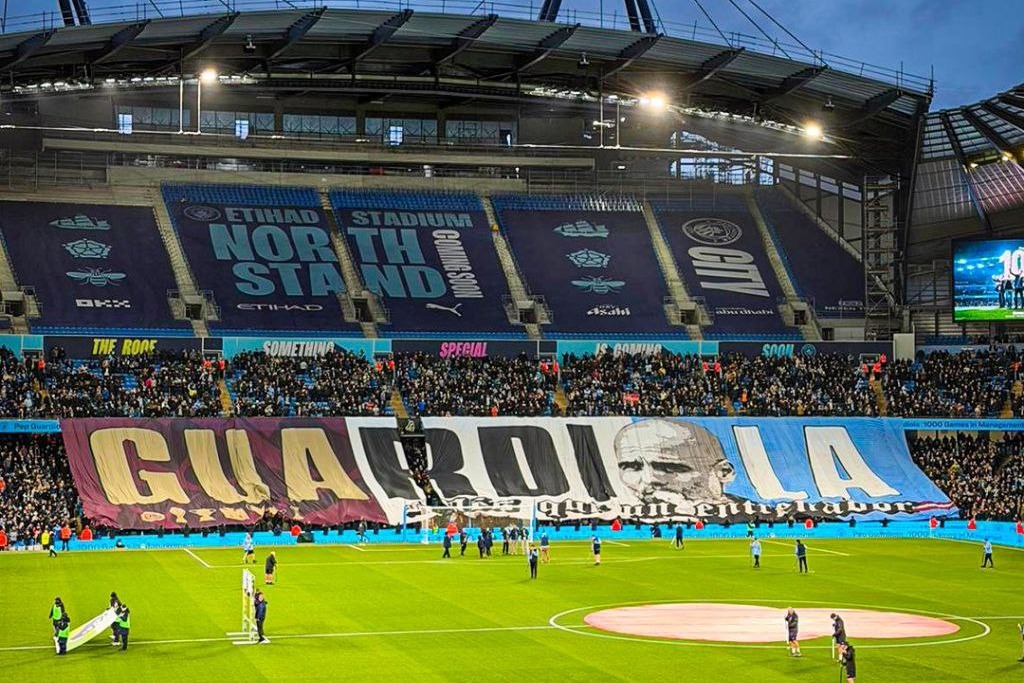 بنر باشکوه هواداران منچسترسیتی برای پپ گواردیولا