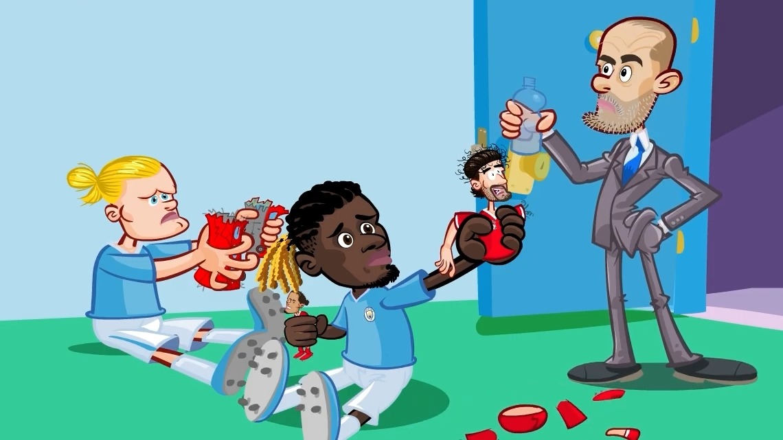 انیمیشن طنز بازی منچسترسیتی 3-0 لیورپول