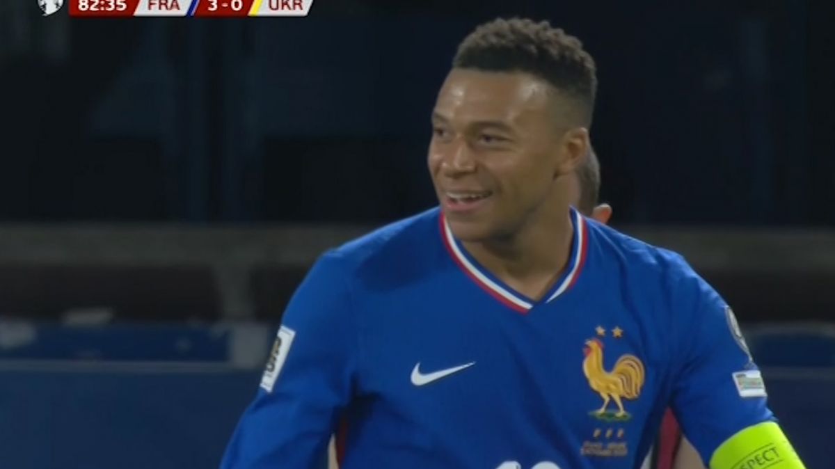 گل سوم فرانسه به اوکراین (کیلیان امباپه)