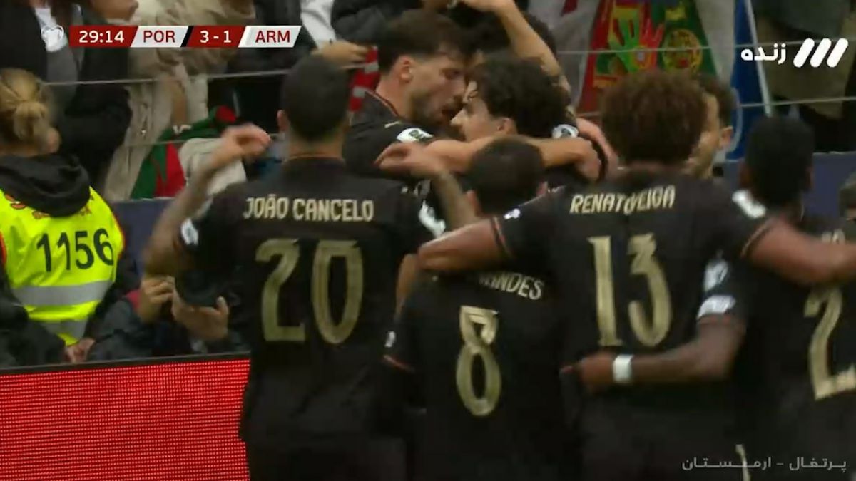 گل سوم پرتغال به ارمنستان (گل تماشایی ژائو نوس)