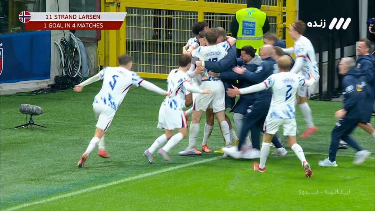 سوت پایان مسابقه و شادی نروژی ها مقابل ایتالیا