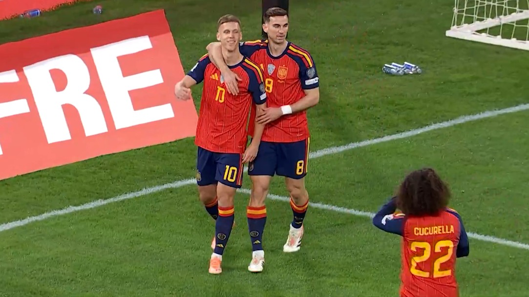 گل اول اسپانیا به ترکیه (دنی اولمو)