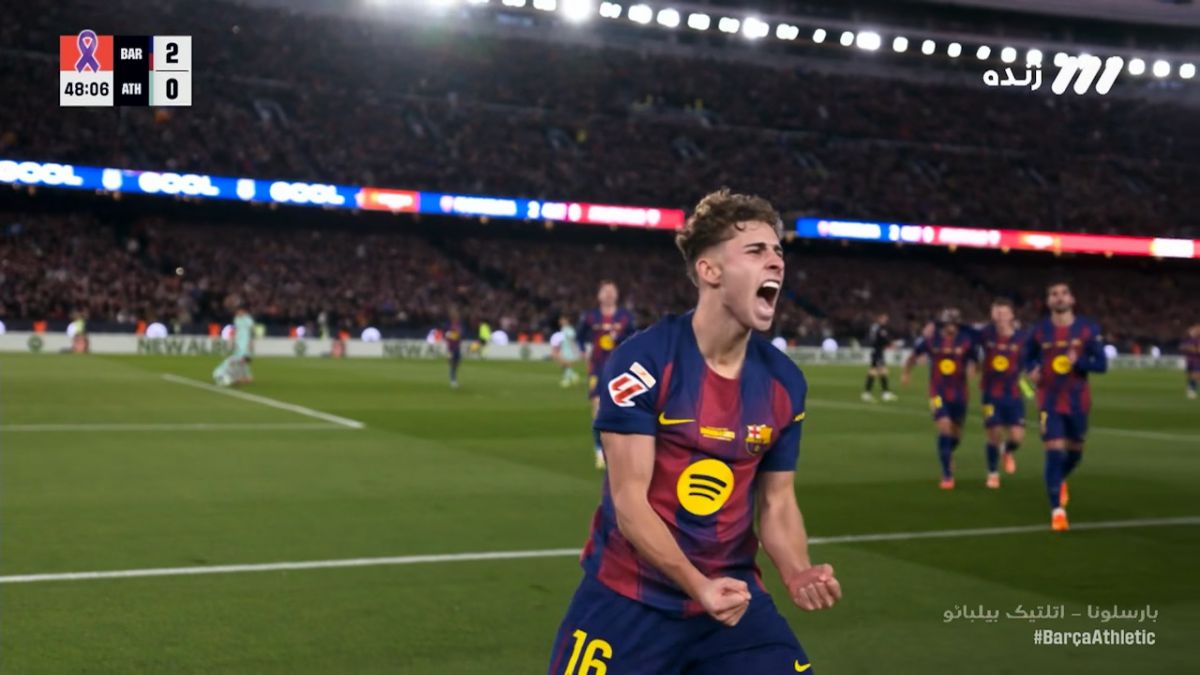 گل سوم بارسلونا به بیلبائو (فرمین لوپز)