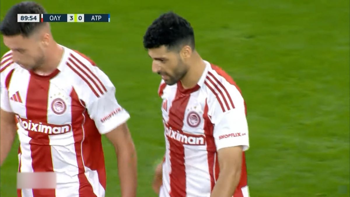 گل سوم المپیاکوس به آترومیتوس (دبل مهدی طارمی)