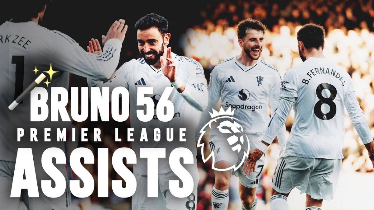 56 پاس گل برونو فرناندز در لیگ برتر انگلیس با پیراهن منچستریونایتد