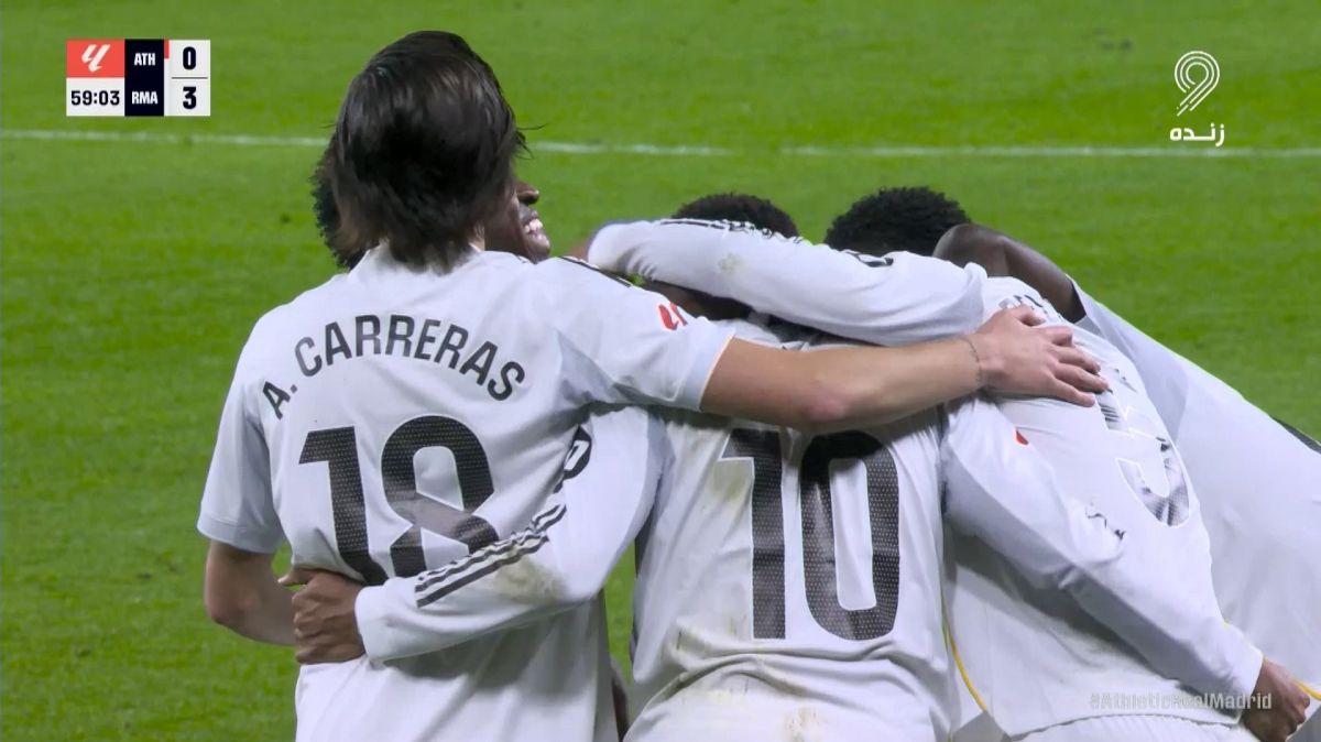 گل سوم رئال مادرید به اتلتیک بیلبائو (سوپرگل و دبل امباپه)