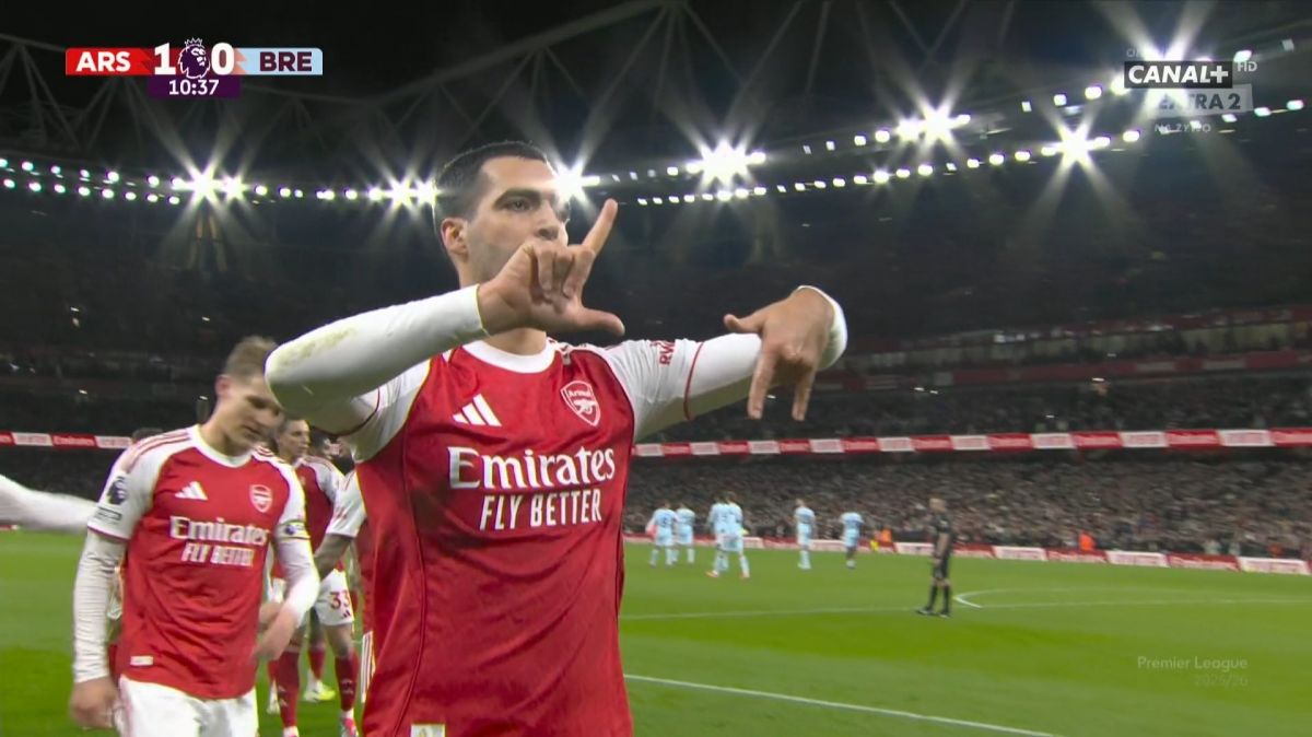 گل ال آرسنال به برنتفورد (میکل مرینو)