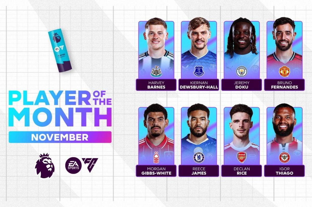 نامزدهای بهترین بازیکن ماه نوامبر لیگ برتر انگلیس