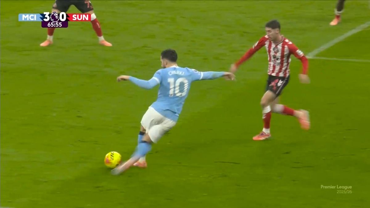 گل سوم منچستر سیتی به ساندرلند (پاس چرکی به سبک نوازی)