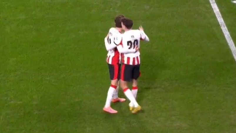 گل اول آیندهوون به اتلتیکو مادرید (تیل)