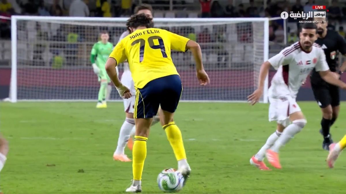 گل چهارم النصر به الوحده (پاس بی نظیر ژائو فلیکس)