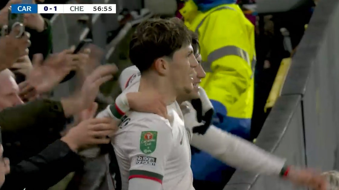 گل اول چلسی به کاردیف (الخاندرو گارناچو)