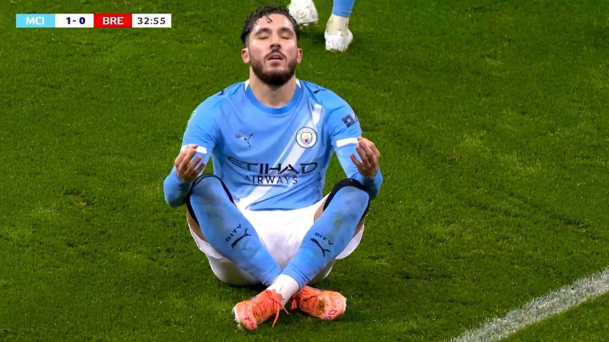 گل اول منچستر سیتی به برنتفورد (سوپرگل رایان چرکی)