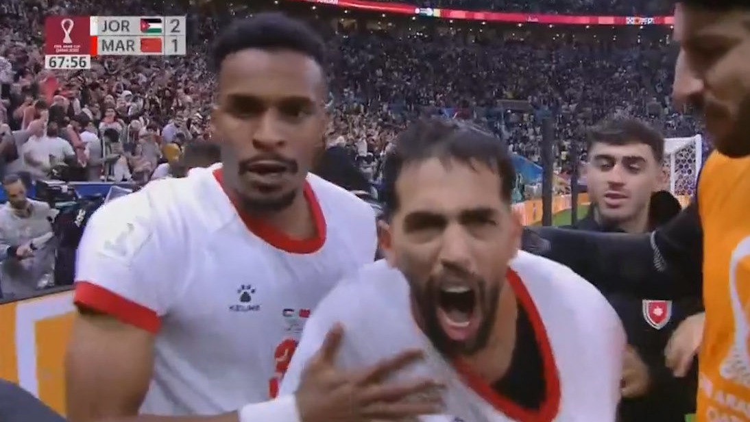 گل دوم اردن به مراکش (دبل اولوان - پنالتی)