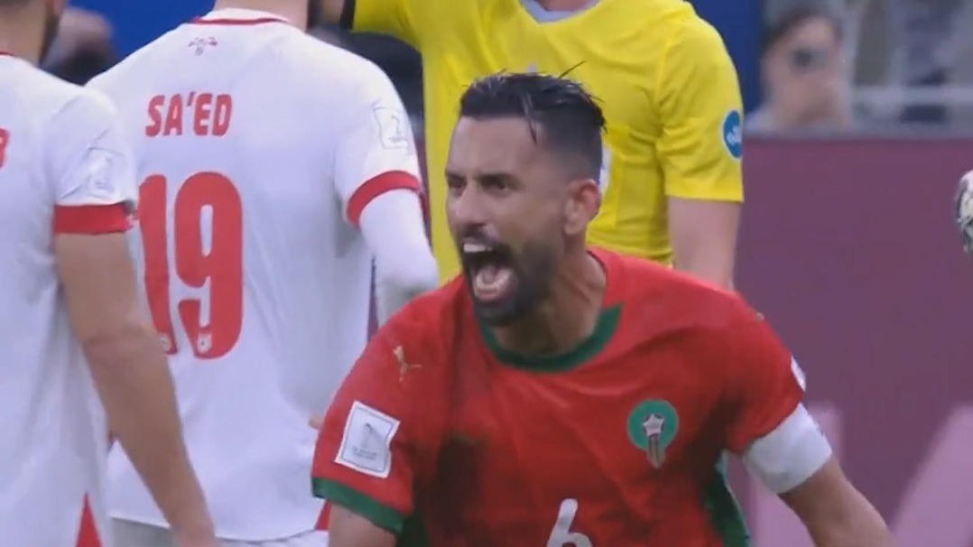 گل دوم مراکش به اردن (عبدالرزاق حمدالله)