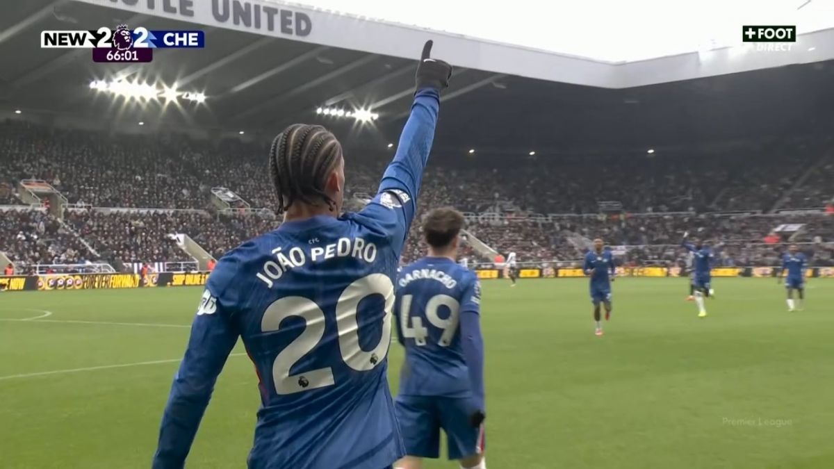 گل دوم چلسی به نیوکاسل (ژائو پدرو)