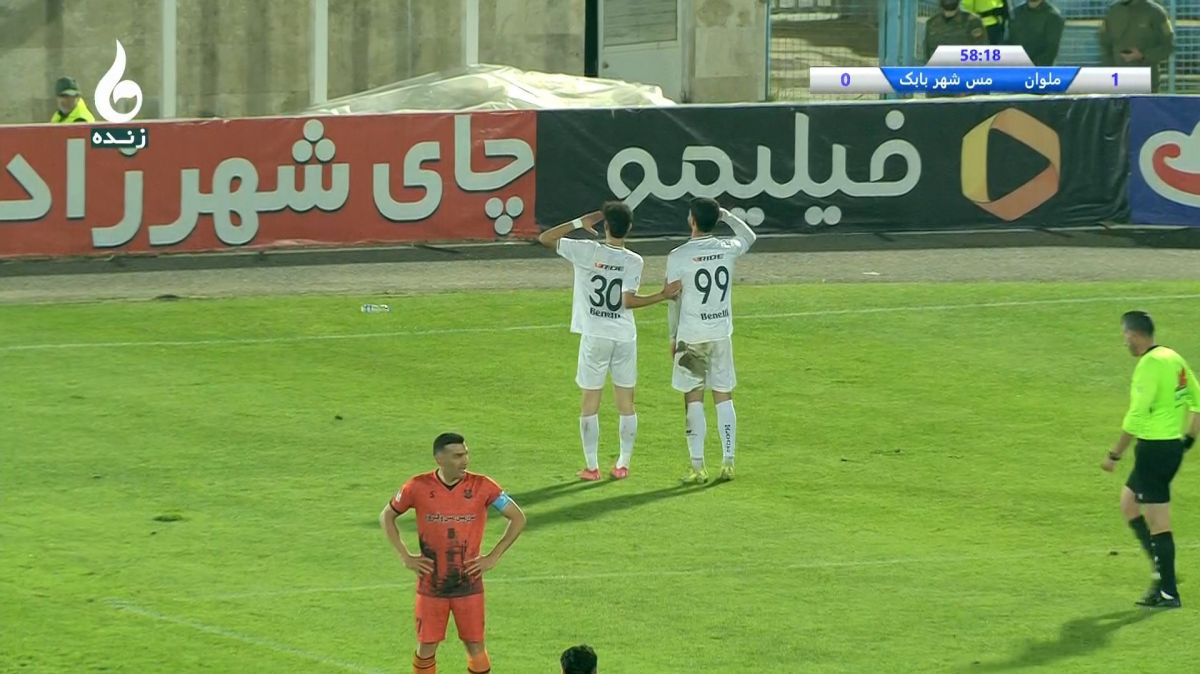 گل دوم ملوان به مس شهر بابک (رمضانی)