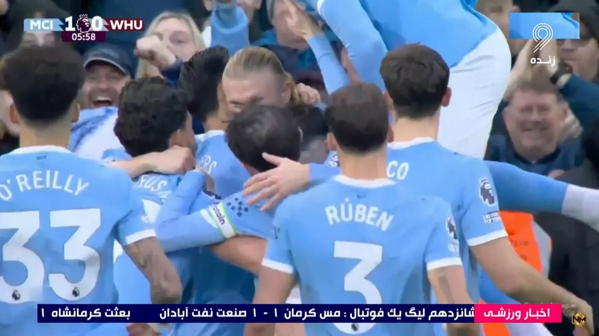 گل اول منچستر سیتی به وستهم یونایتد (هالند)