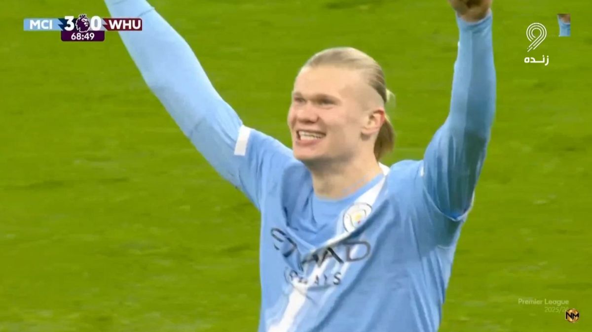 گل سوم منچستر سیتی به وستهم یونایتد (دبل هالند)