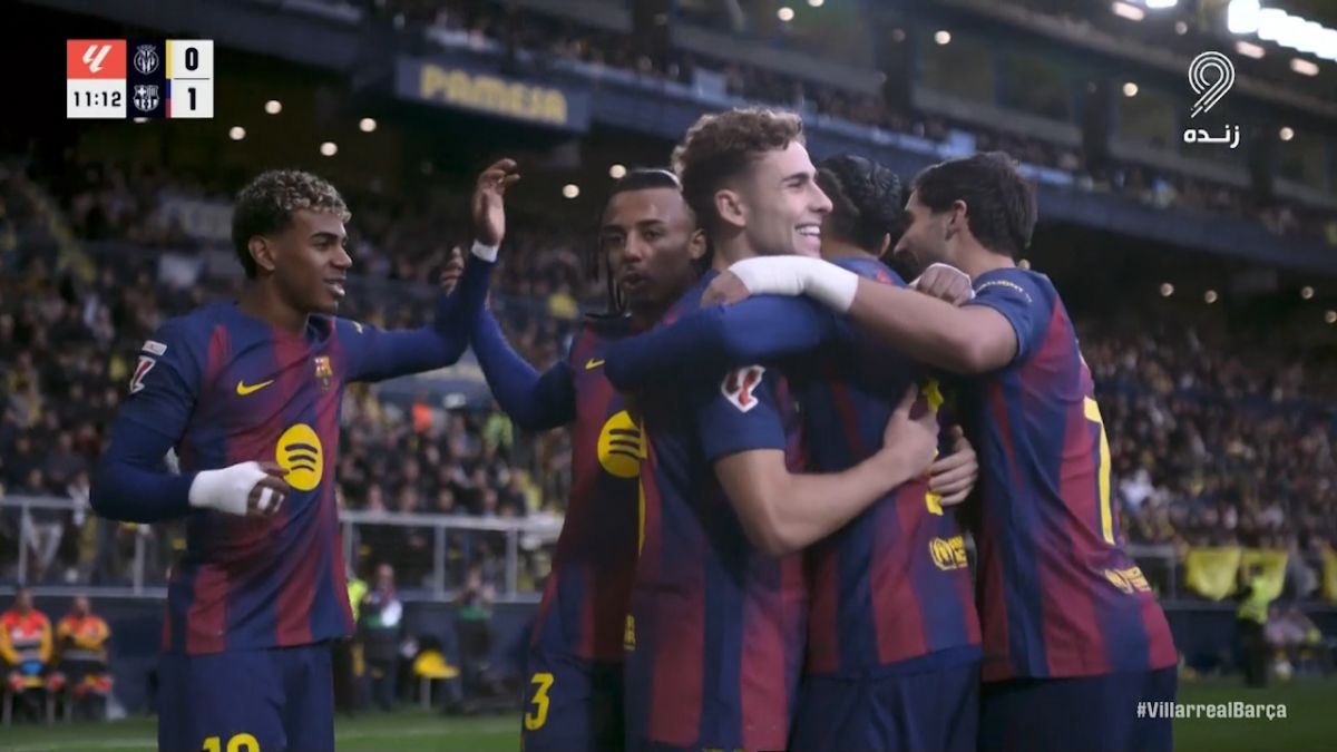گل اول بارسلونا به ویارئال (رافینیا - پنالتی)