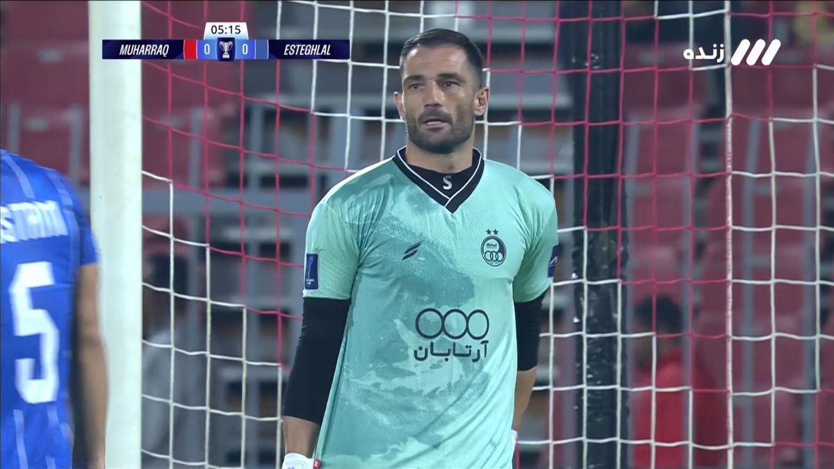 شوت بازیکن المحرق با اشتباه آدان همراه شد که با خوش شانسی تبدیل به گل نشد
