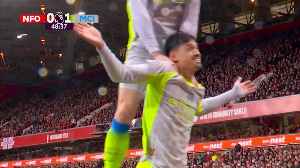 گل اول منچستر سیتی به ناتینگهام فارست (تیجانی ریندرز)