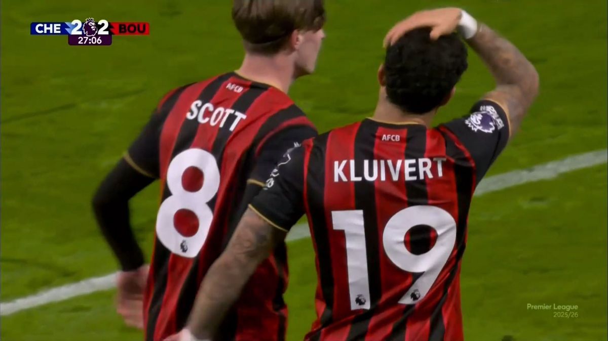 گل دوم بورنموث به چلسی (جاستین کلایورت)