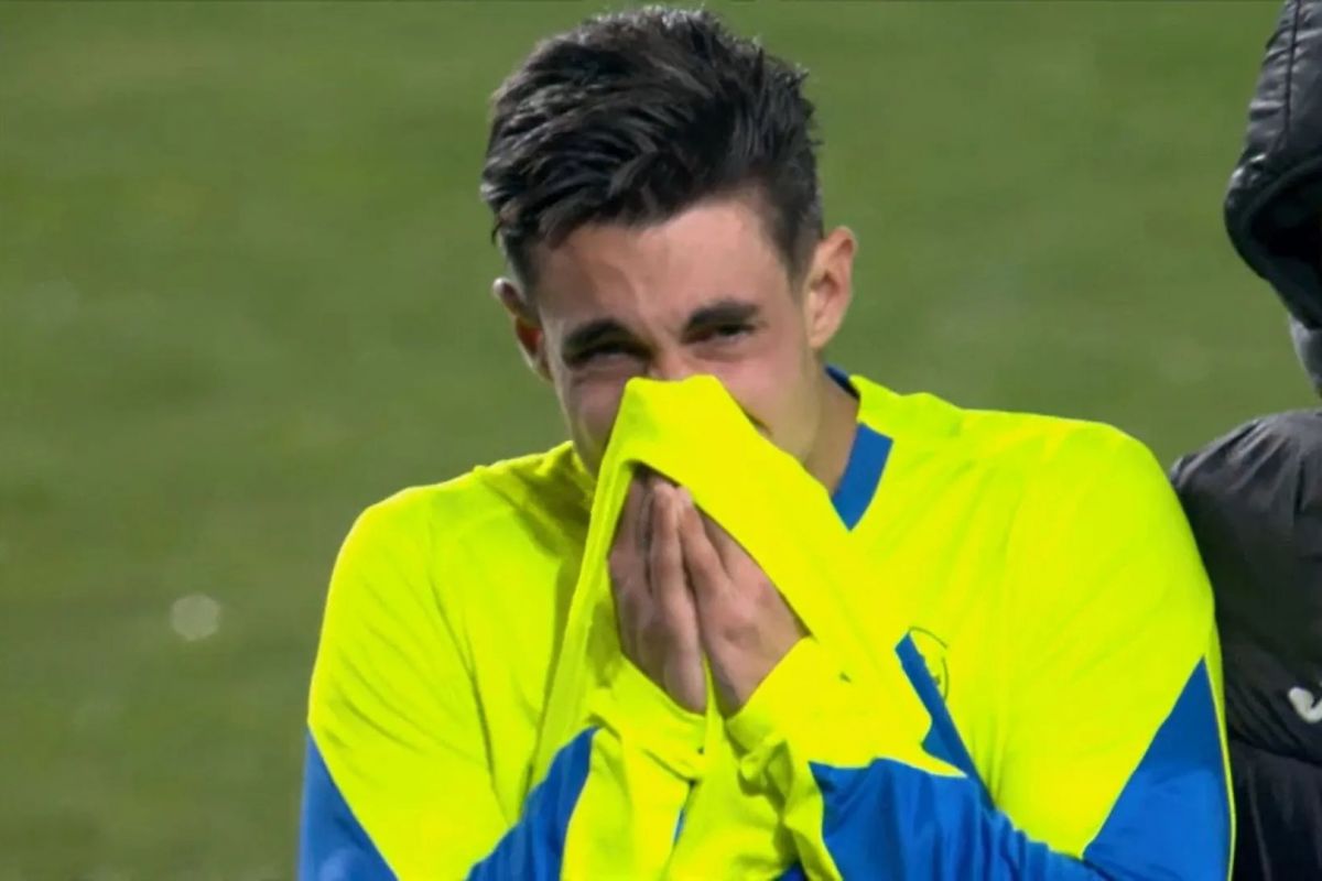 عکس؛ گریه کردن مهاجم اسپانیایی پس از تعویض