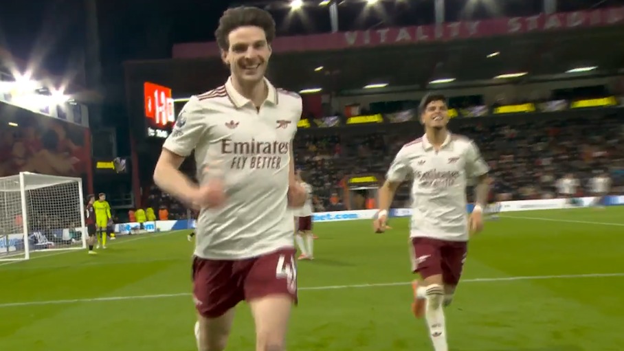 گل دوم آرسنال به بورنموث (دکلان رایس)