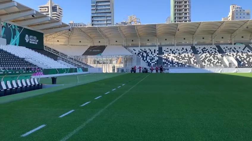 بازدید بازیکنان و کادر فنی تیم ملی امید از محل بازی با کره جنوبی و لبنان