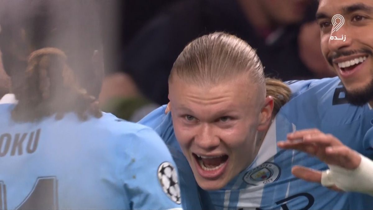 گل اول منچستر سیتی به گالاتاسرای (ارلینگ هالند)