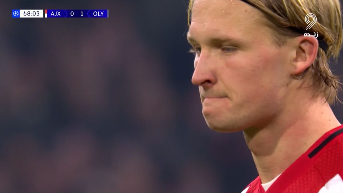 گل اول آژاکس به المپیاکوس (کسپر دالبرگ)