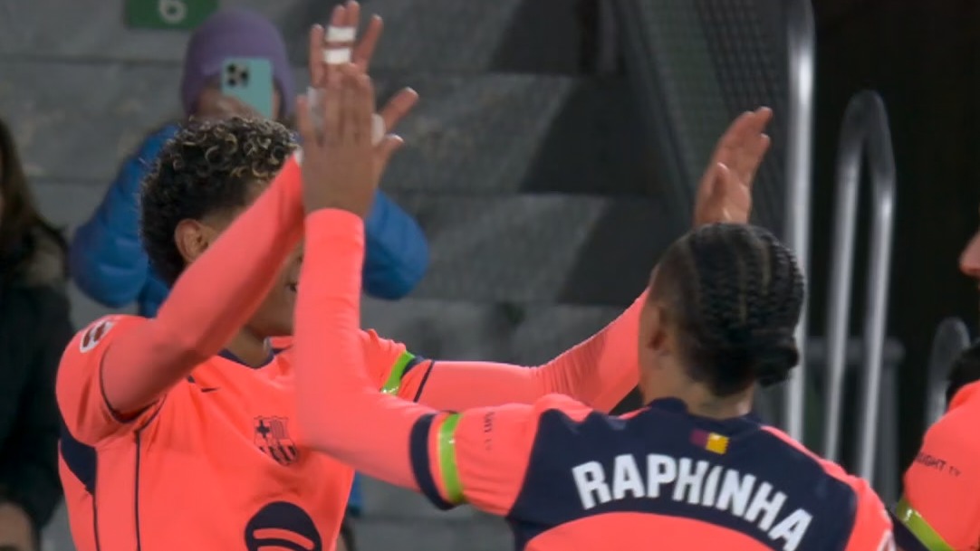 گل اول بارسلونا به الچه (یامال)