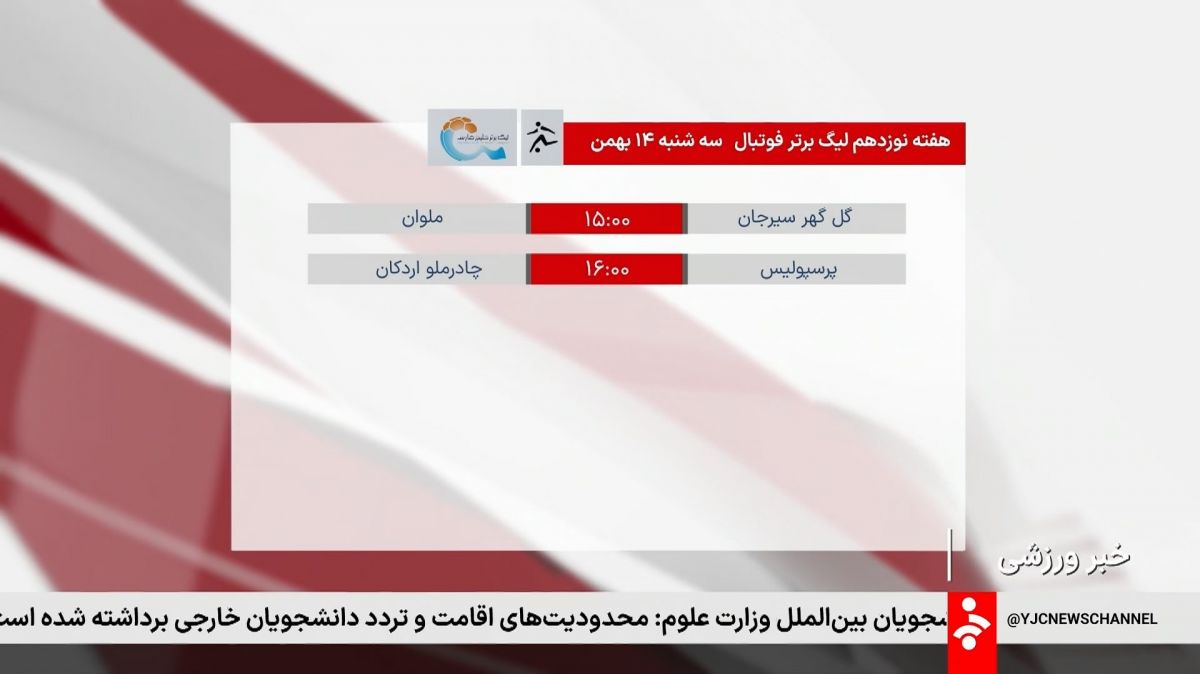 روز پایانی هفته نوزدهم لیگ برتر ایران