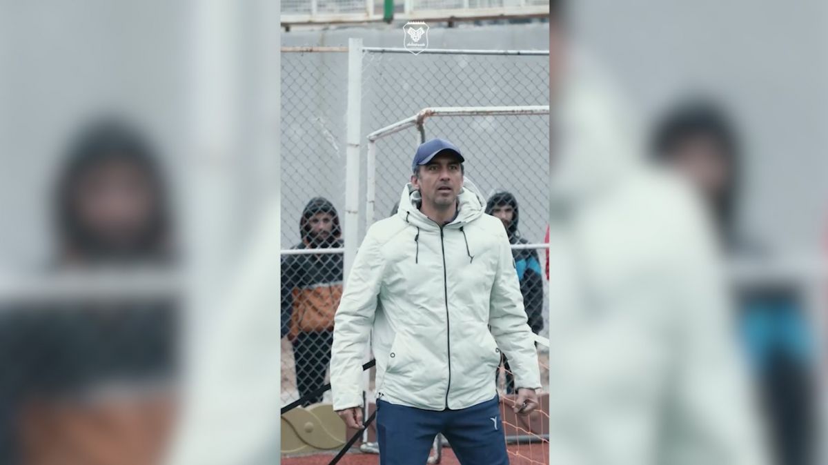 تمرینات بازیکنان خیبر پیش از بازی با سپاهان