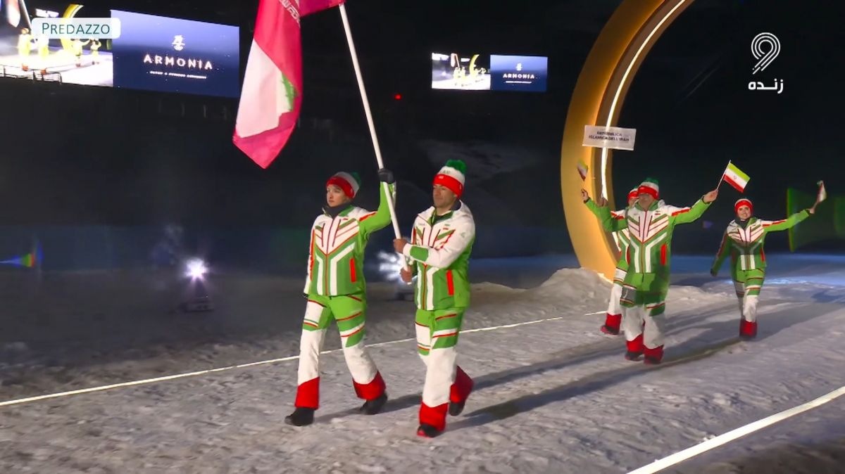 رژه کاروان ایران در افتتاحیه المپیک زمستانی 2026