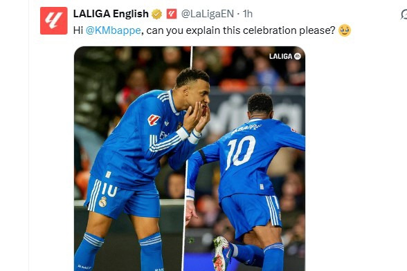 عکس؛ سوال صفحه رسمی لالیگا از کیلیان امباپه